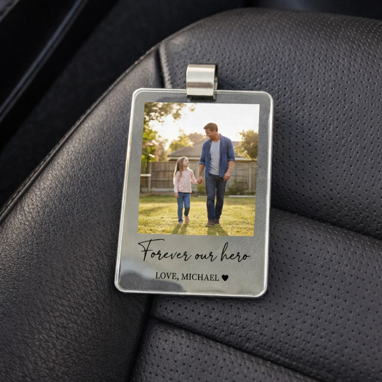 Drive Safe Daddy - Custom Photo Car Visor Clip Father's Day Gift