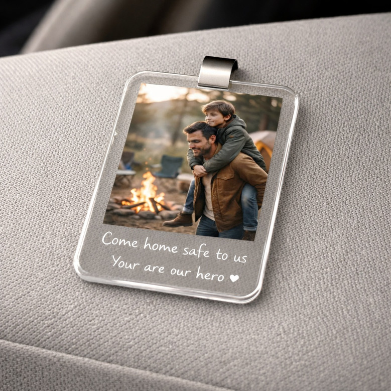 Drive Safe Daddy - Custom Photo Car Visor Clip for Husband & Dad Drive Safe Daddy - Custom Photo Car Visor Clip for Husband & Dad