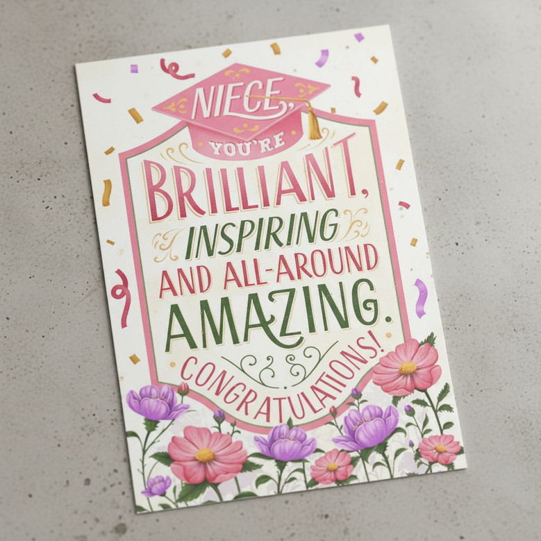 Eco Friendly Niece Graduation Greeting Card Made in USA Milestone
