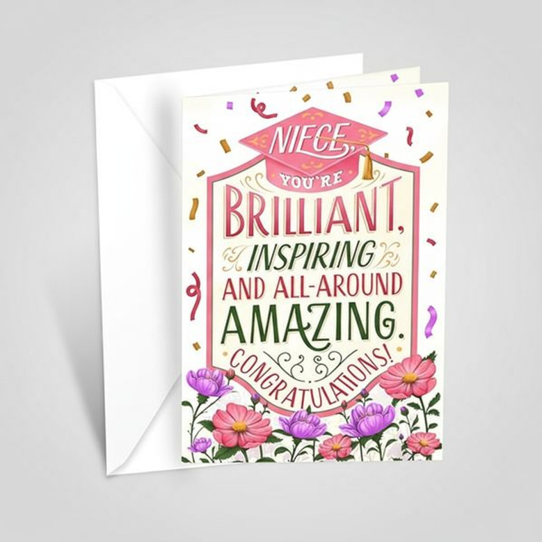 Eco Friendly Niece Graduation Greeting Card Made in USA Milestone