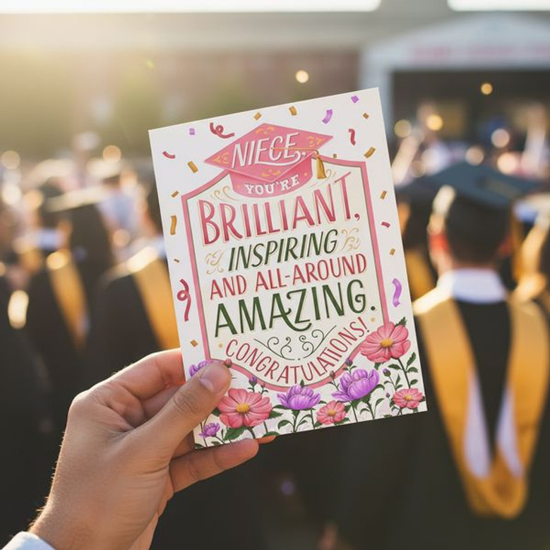 Eco Friendly Niece Graduation Greeting Card Made in USA Milestone
