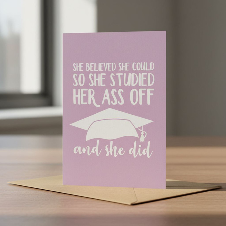 Empowering Funny Graduation Greeting Card for Her