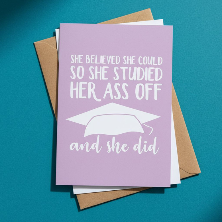 Empowering Funny Graduation Greeting Card for Her