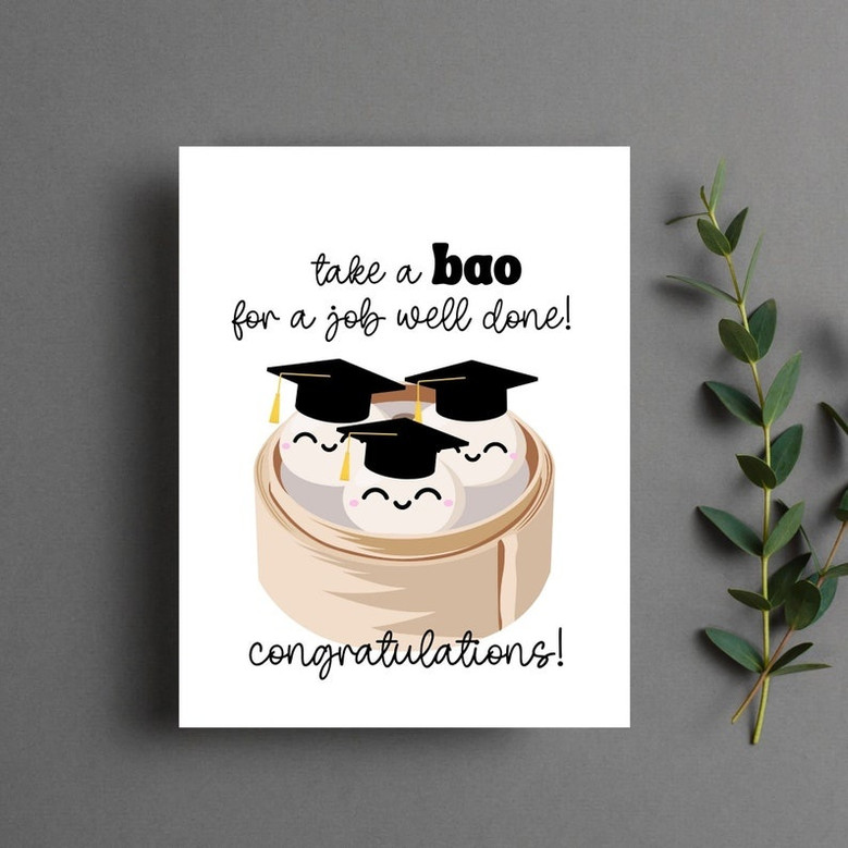 Funny Bao Pun Greeting Card for Class of 2026 Graduates