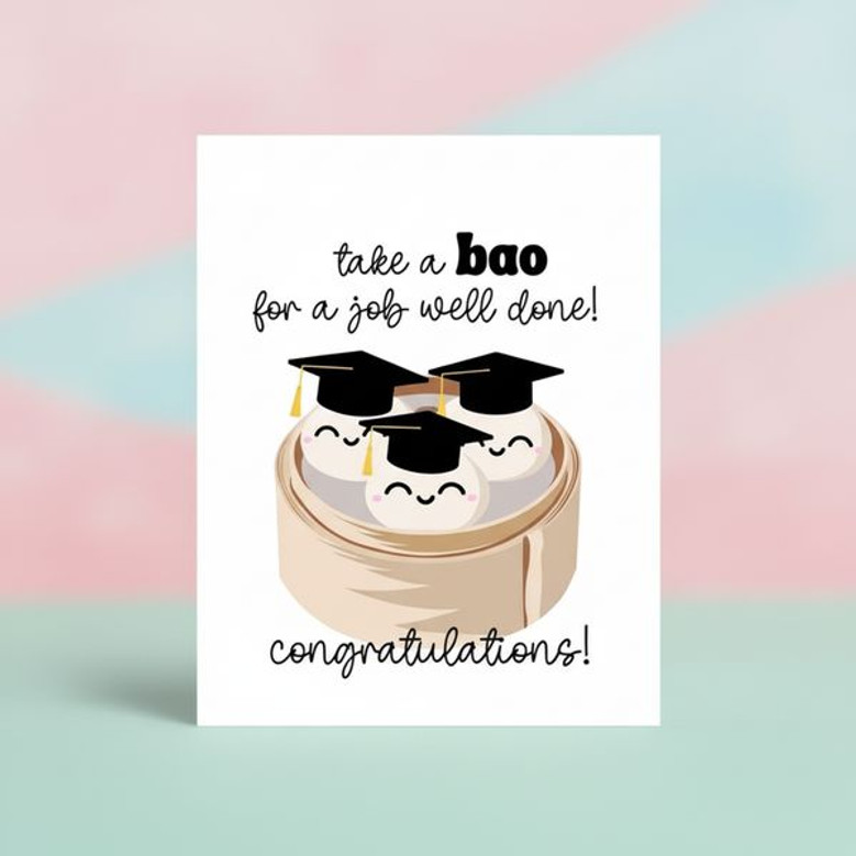 Funny Bao Pun Greeting Card for Class of 2026 Graduates