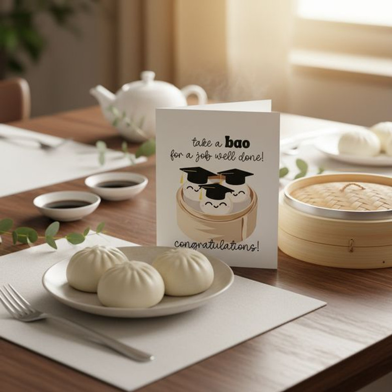 Funny Bao Pun Greeting Card for Class of 2026 Graduates
