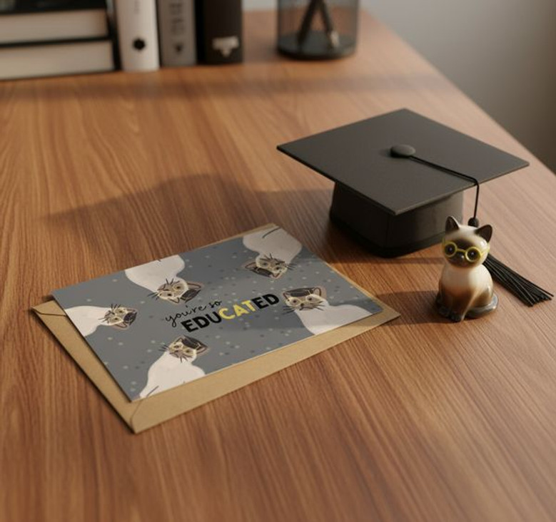 Funny Feline Greeting Card for the Proud Cat Loving Graduate