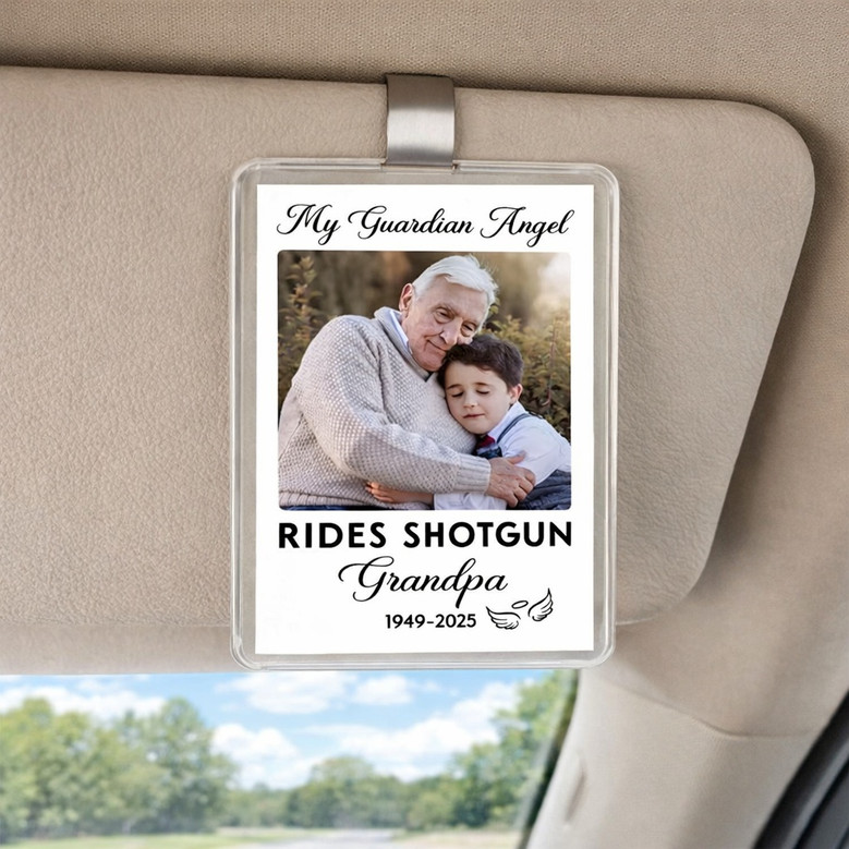 Grandpa's Light - Personalized Guardian Angel Car Visor Clip