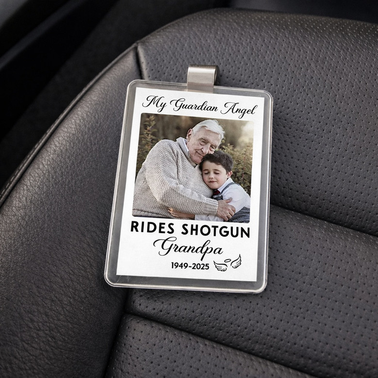 Grandpa's Light - Personalized Guardian Angel Car Visor Clip
