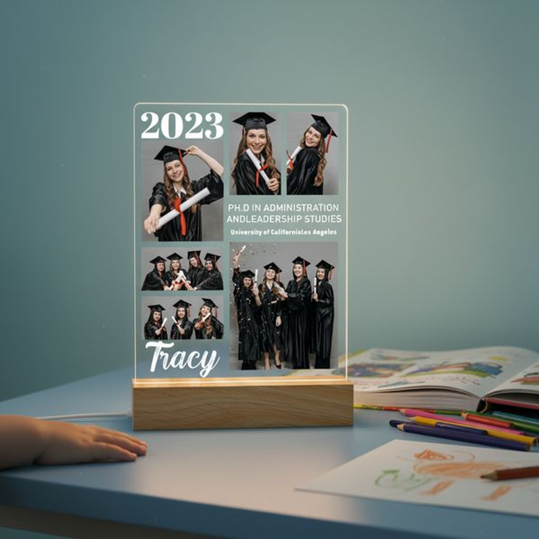 Heartfelt 2026 PhD Grad Gift Custom Photo LED Night Light