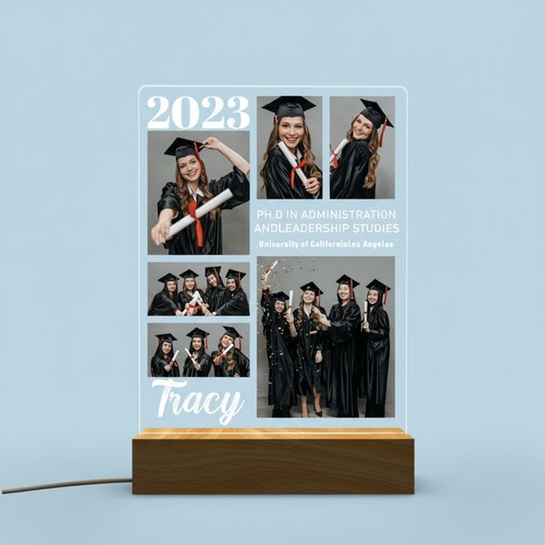 Heartfelt 2026 PhD Grad Gift Custom Photo LED Night Light