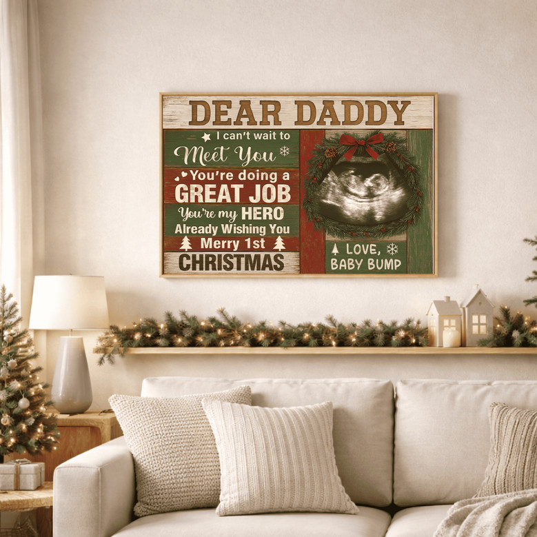 Heartfelt Dad Ultrasound Canvas - Coastal Farmhouse Father's Day Gift Heartfelt Dad Ultrasound Canvas - Coastal Farmhouse Father's Day Gift