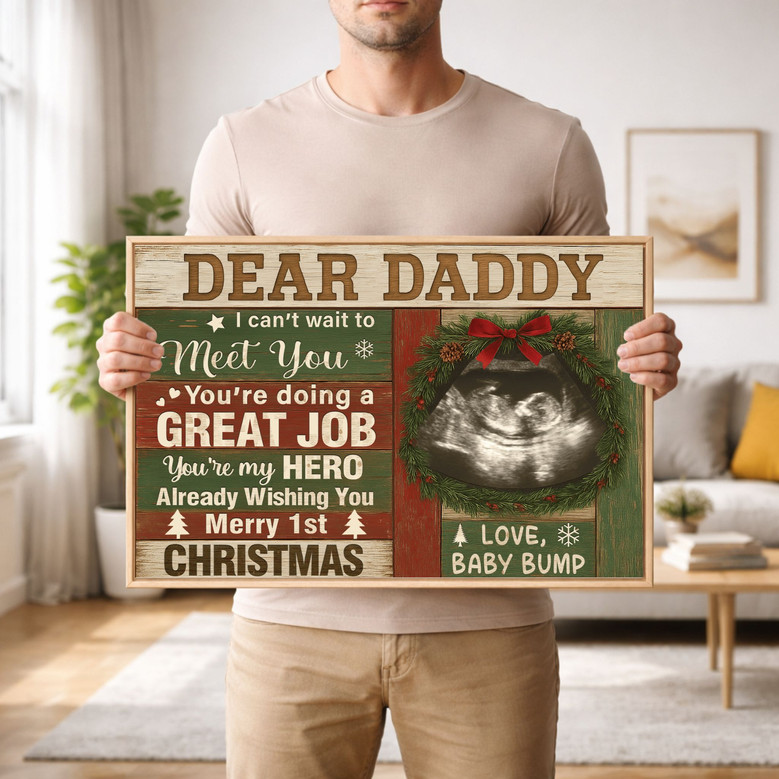 Heartfelt Dad Ultrasound Canvas - Coastal Farmhouse Father's Day Gift Heartfelt Dad Ultrasound Canvas - Coastal Farmhouse Father's Day Gift