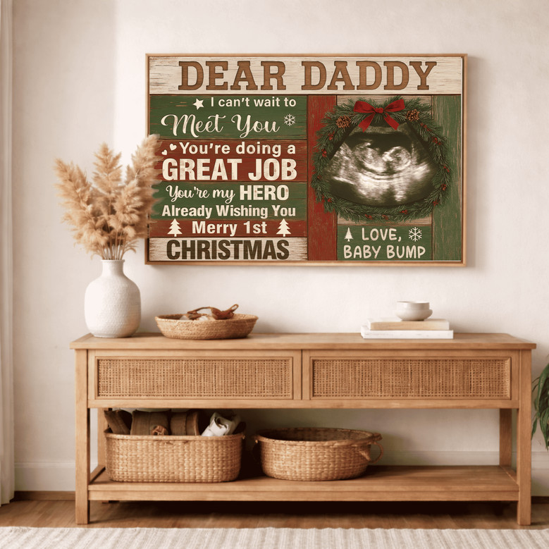 Heartfelt Dad Ultrasound Canvas - Coastal Farmhouse Father's Day Gift Heartfelt Dad Ultrasound Canvas - Coastal Farmhouse Father's Day Gift