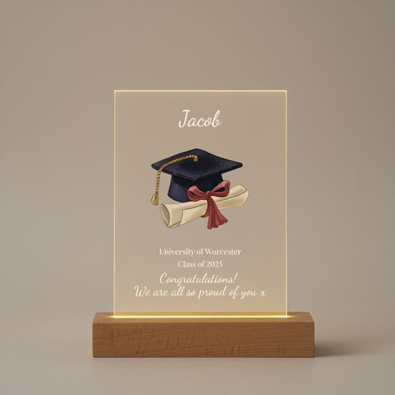 Illuminate Class of 2026 Success Custom Wood LED Night Light Gift