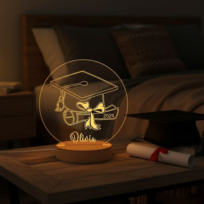 Personalized Graduation Night Light Custom Name Year Gift