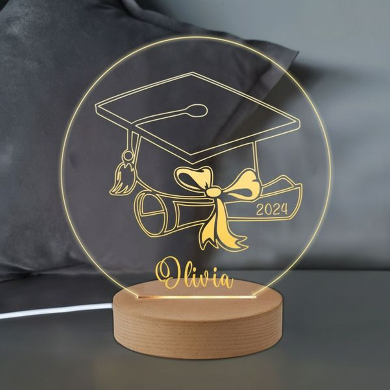 Personalized Graduation Night Light Custom Name Year Gift
