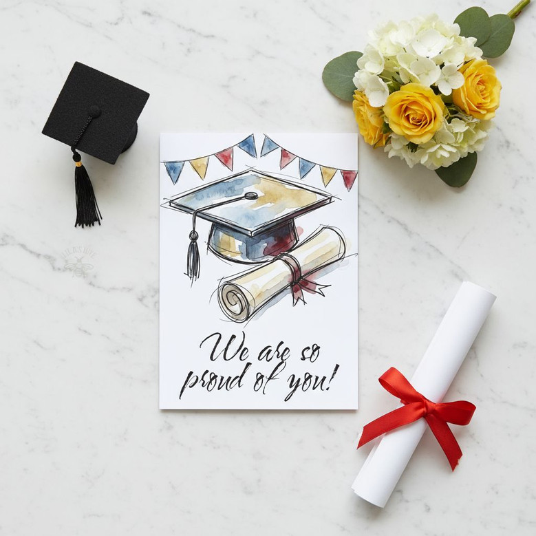 Printable Proud Graduate Greeting Card Celebrate Success Now