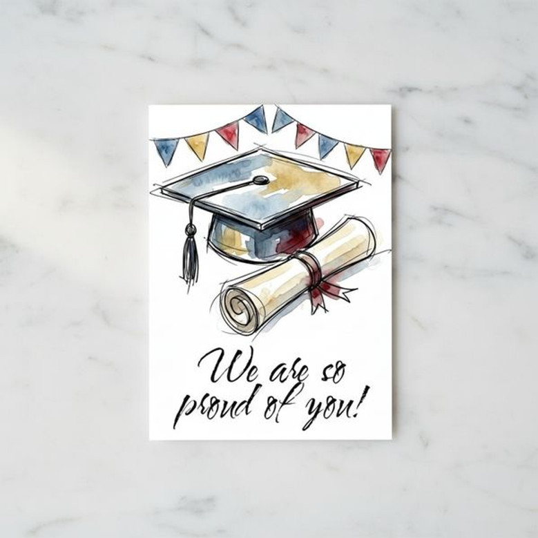Printable Proud Graduate Greeting Card Celebrate Success Now