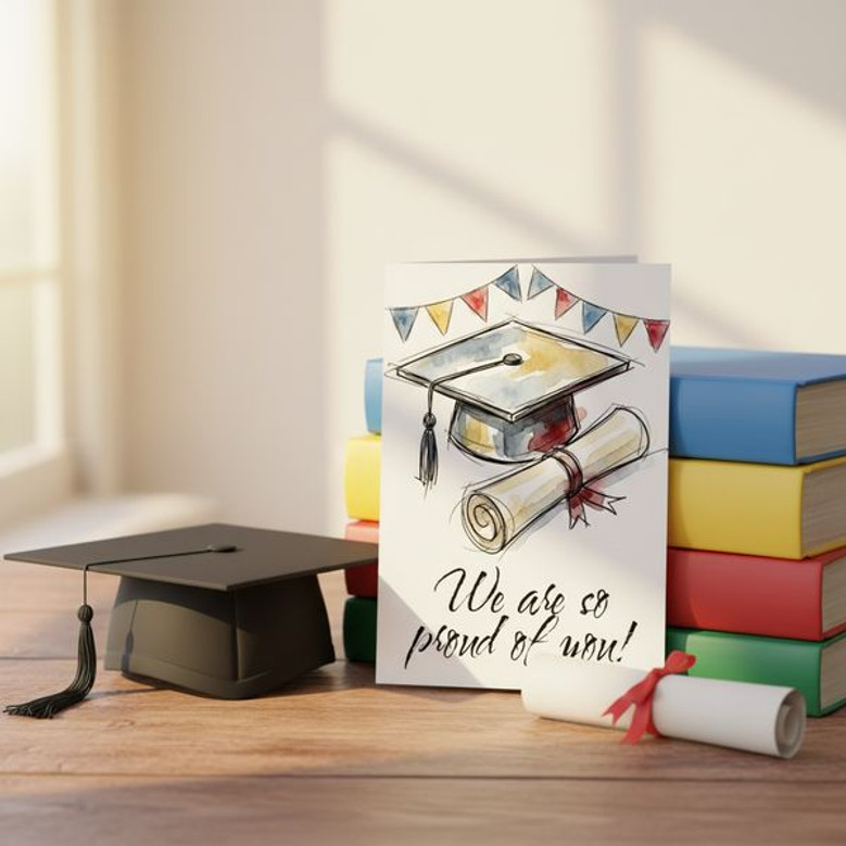 Printable Proud Graduate Greeting Card Celebrate Success Now