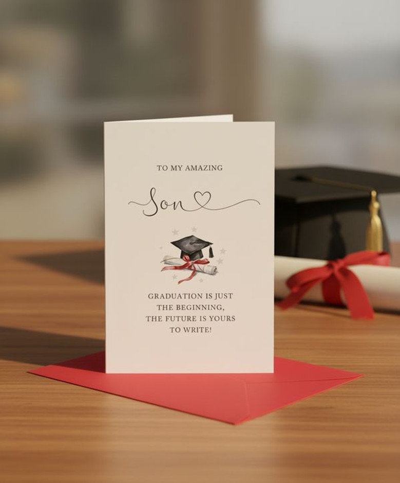 Proud Parents Funny Graduation Greeting Card for Son