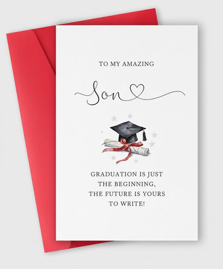 Proud Parents Funny Graduation Greeting Card for Son