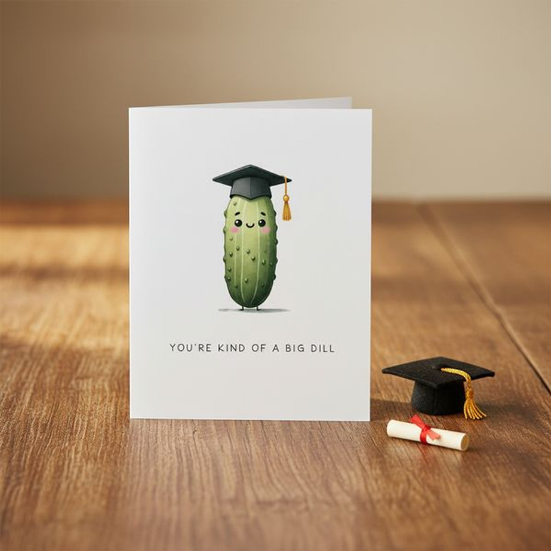 Relish Your Success Funny Pickle Pun Graduation Greeting Card