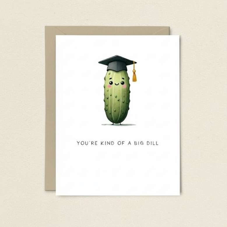 Relish Your Success Funny Pickle Pun Graduation Greeting Card