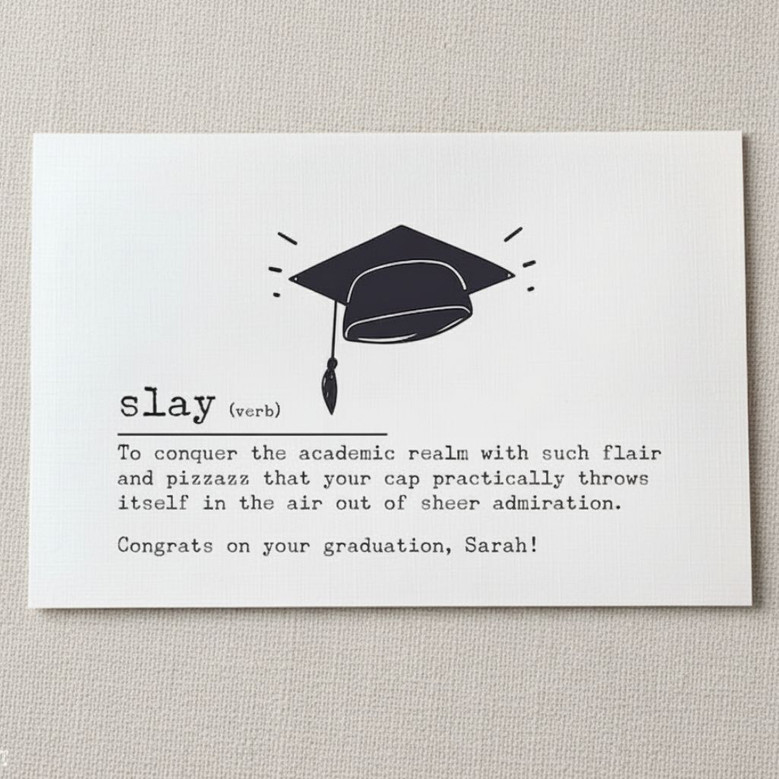 Slay Definition Greeting Card Funny Custom Grad Gift