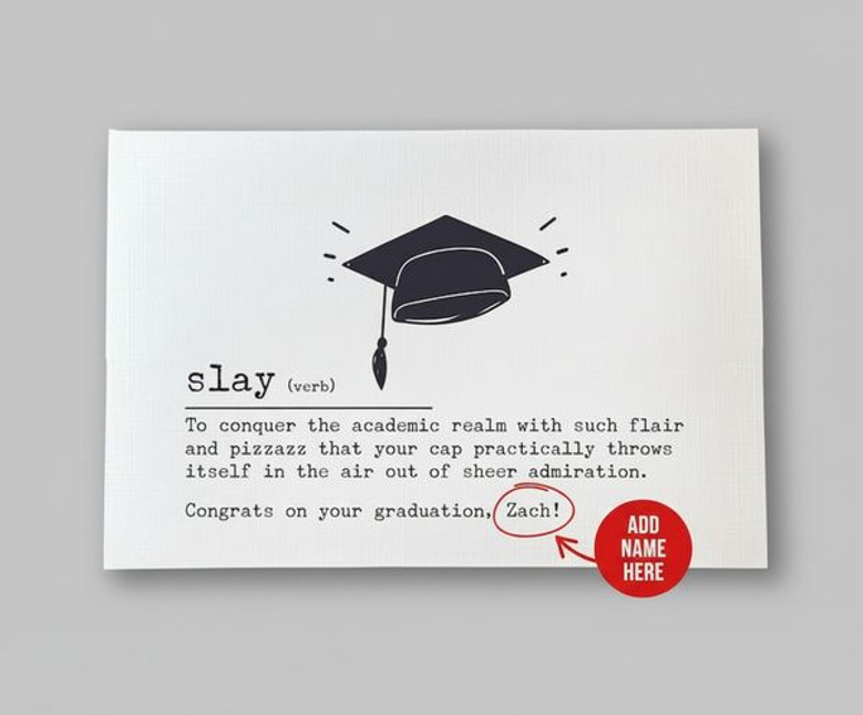 Slay Definition Greeting Card Funny Custom Grad Gift