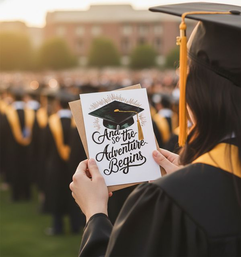 The Adventure Begins Heartfelt Graduation Greeting Card
