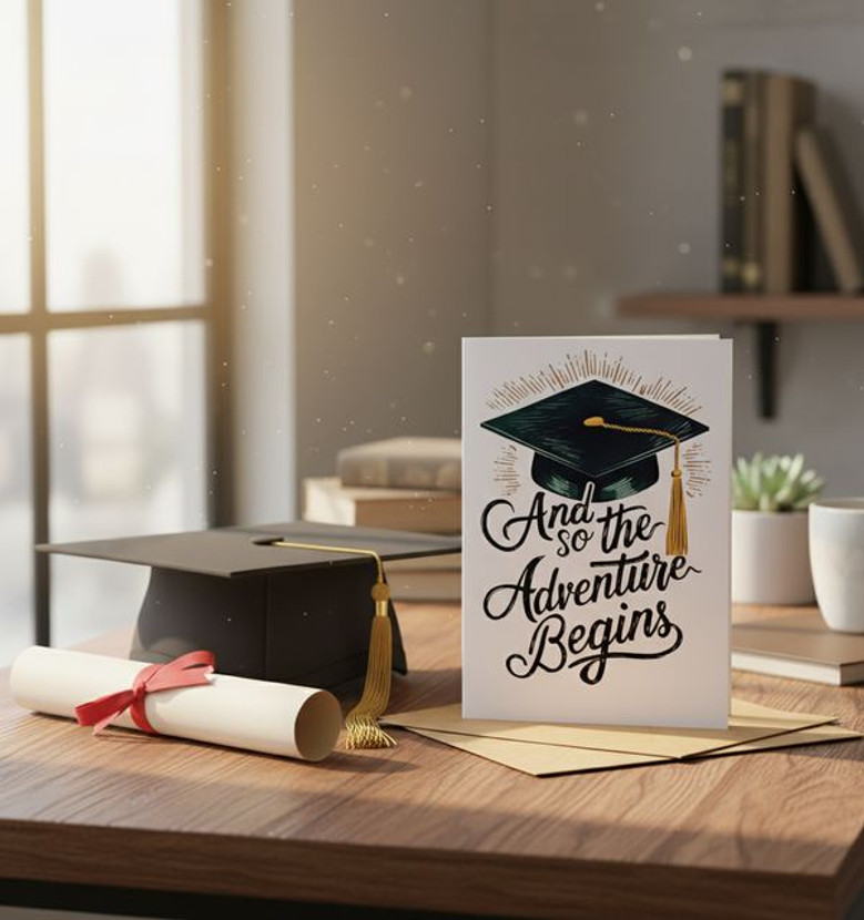 The Adventure Begins Heartfelt Graduation Greeting Card