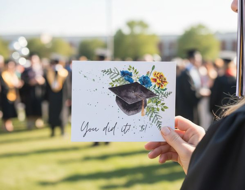 Watercolor Floral You Did It Graduation Greeting Card