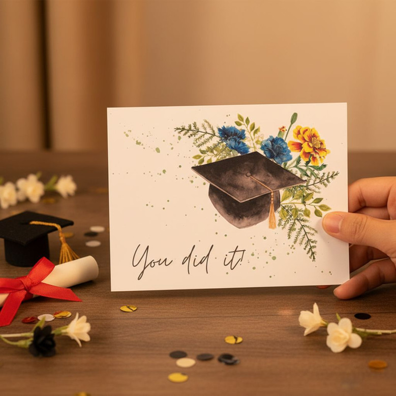 Watercolor Floral You Did It Graduation Greeting Card