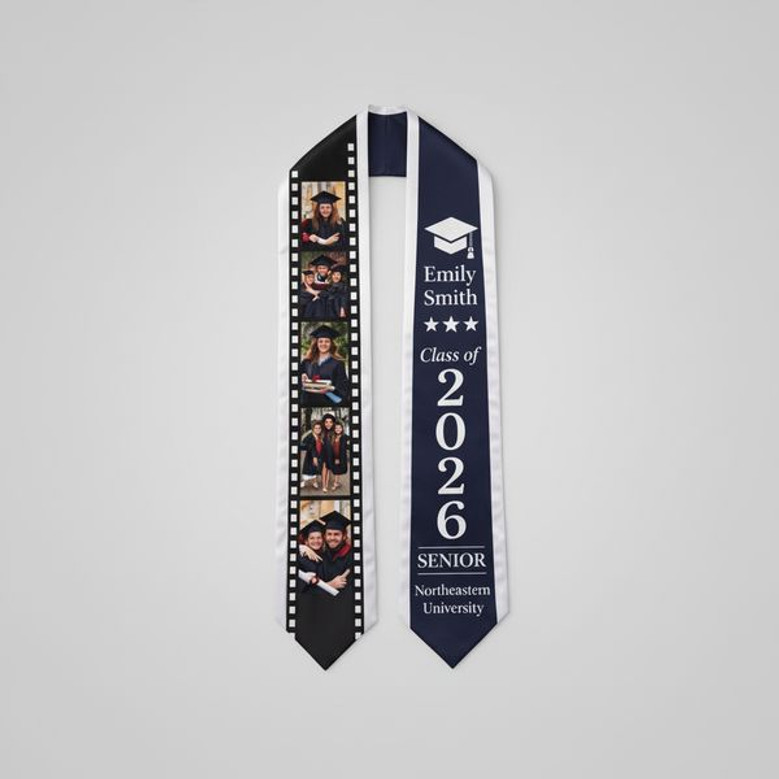 2026 Grad Memories Custom Photo Graduation Stool School Sash