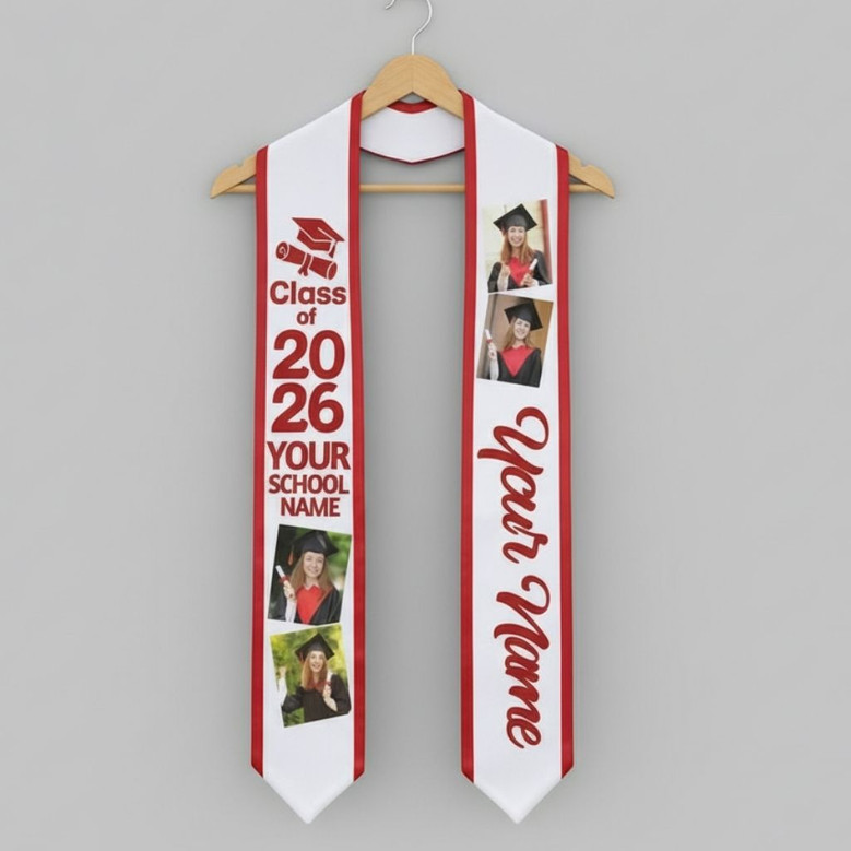 2026 Grad Memories Personalized Photo Graduation Stool Gift