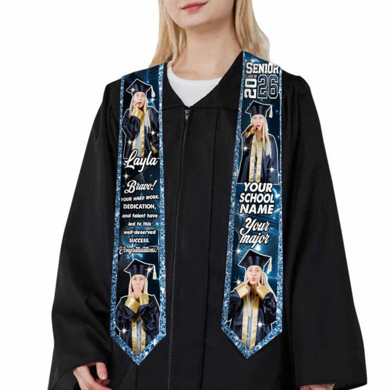 Capture the Moment 2026 Custom Photo Graduation Stool Sash