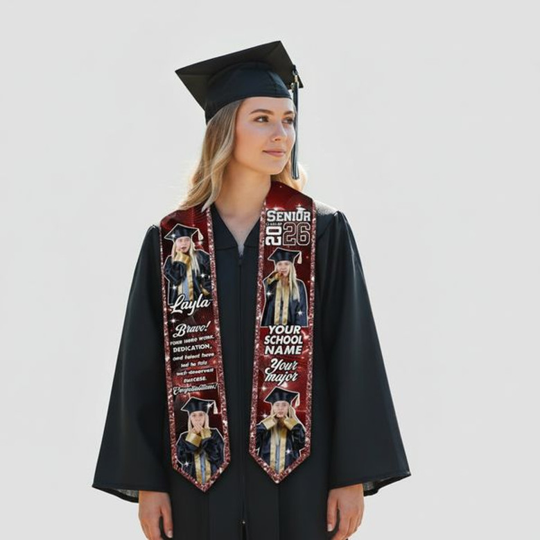 Capture the Moment 2026 Custom Photo Graduation Stool Sash