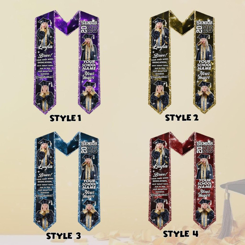 Capture the Moment 2026 Custom Photo Graduation Stool Sash