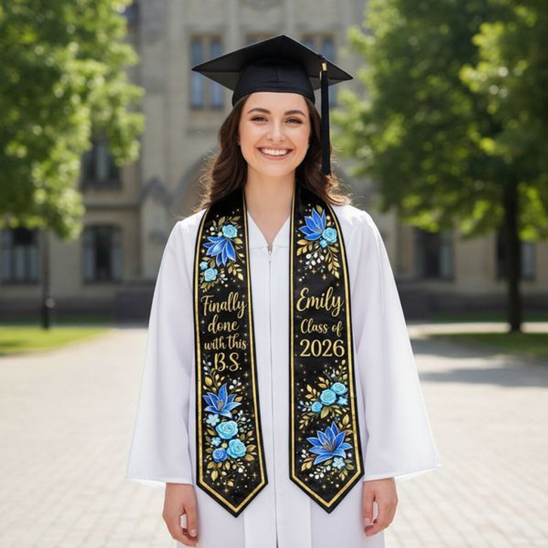 Celebrate Her 2026 Success Floral Graduation Stool Custom Sash