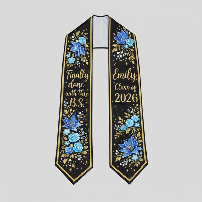 Celebrate Her 2026 Success Floral Graduation Stool Custom Sash