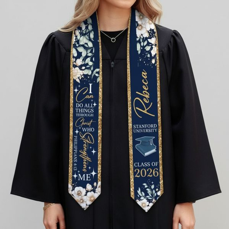 Faith and Flowers 2026 Christian Graduation Stool Sash