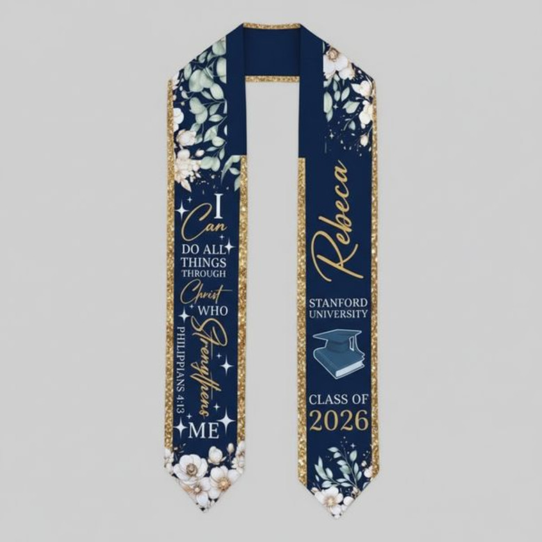 Faith and Flowers 2026 Christian Graduation Stool Sash