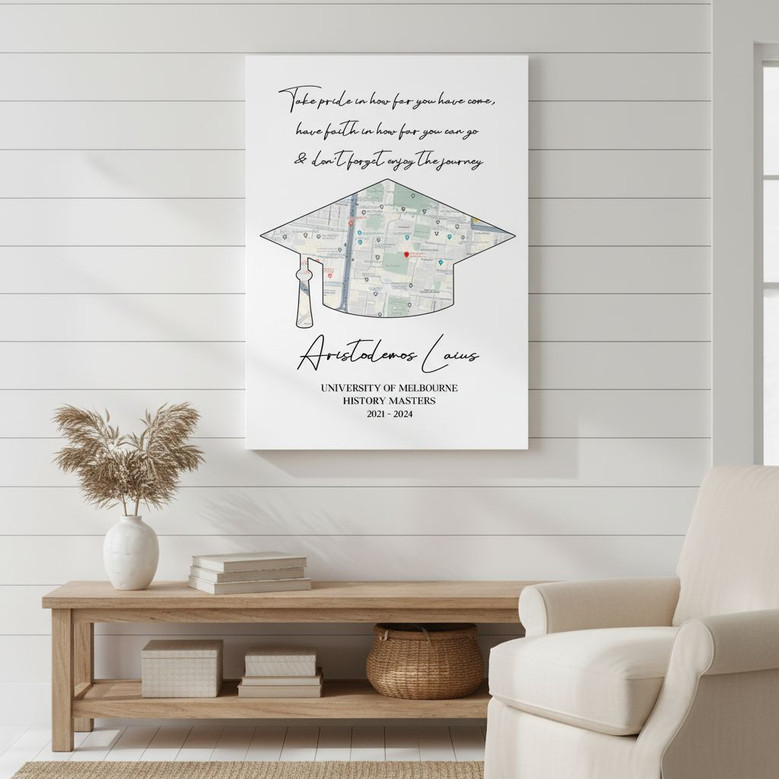 Graduation Custom Canvas Wall Art, Graduation Gift for Friend, Canvas Home Decor, Living Room Wall Hanging, Personalized Wall Print
