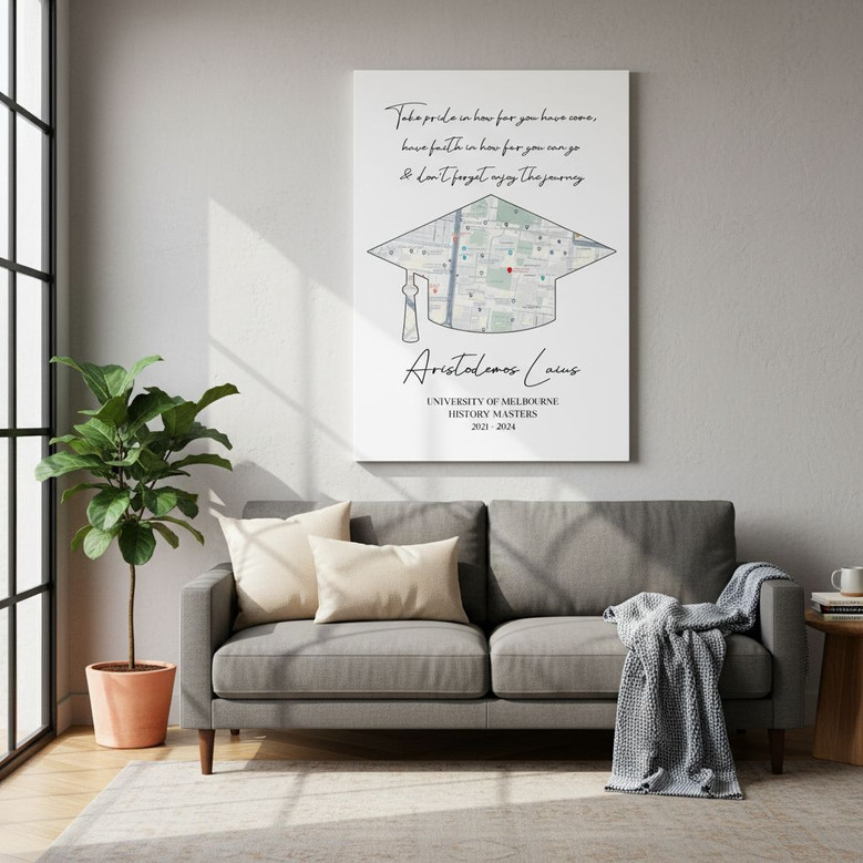 Graduation Custom Canvas Wall Art, Graduation Gift for Friend, Canvas Home Decor, Living Room Wall Hanging, Personalized Wall Print