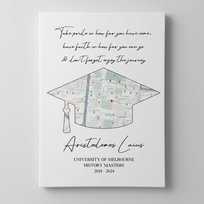 Graduation Custom Canvas Wall Art, Graduation Gift for Friend, Canvas Home Decor, Living Room Wall Hanging, Personalized Wall Print