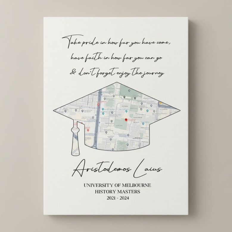Graduation Custom Canvas Wall Art, Graduation Gift for Friend, Canvas Home Decor, Living Room Wall Hanging, Personalized Wall Print