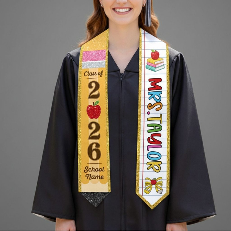 Honor Your Influence 2026 Teacher Pencil Graduation Stool
