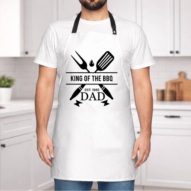 King of the BBQ - Personalized Apron for Dad