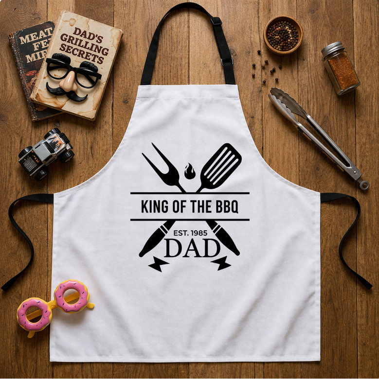 King of the BBQ - Personalized Apron for Dad
